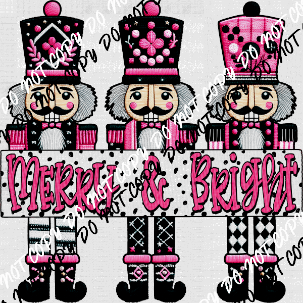 Merry & Bright Nutcracker Trio DTF Transfer - We Print U Press DTF Transfers