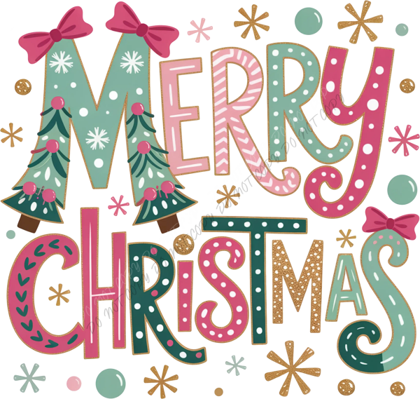 Merry Christmas Festive DTF Transfer - RTP DTF Transfer
