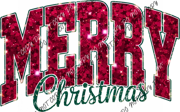 Merry Christmas Glitter DTF Transfer RTP DTF Transfers