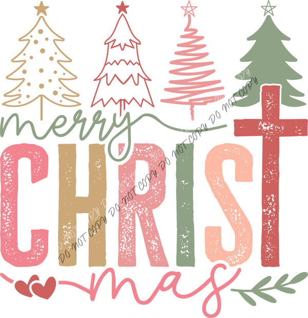 Merry CHRISTmas Multi Tree DTF Transfer RTP DTF Transfers