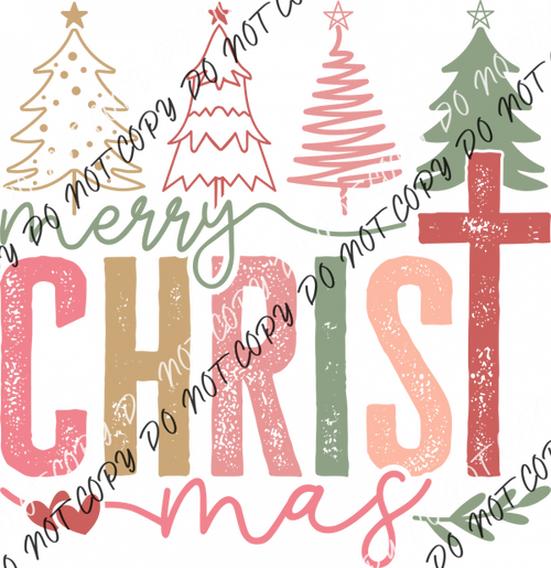 Merry CHRISTmas Multi Tree DTF Transfer RTP DTF Transfers