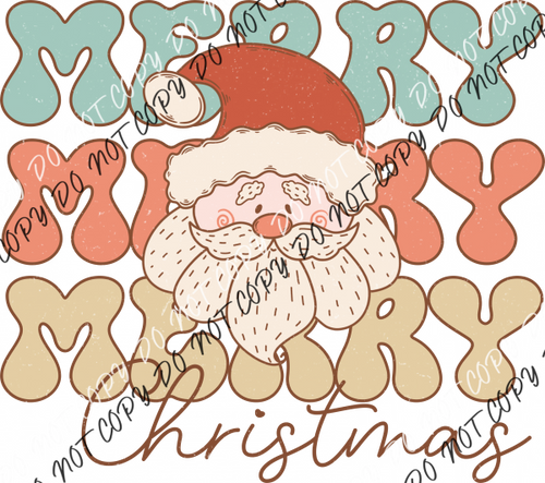 Merry Christmas Santa Face Dtf Transfer Rtp Transfers