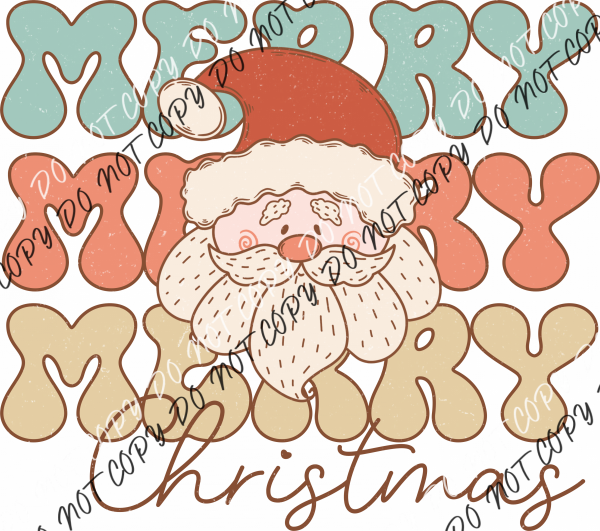 Merry Christmas Santa Face Dtf Transfer Rtp Transfers