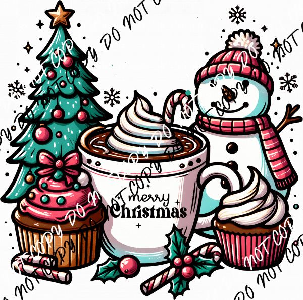 Merry Christmas Treats DTF Transfer - We Print U Press DTF Transfers