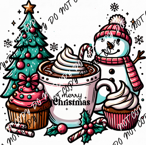Merry Christmas Treats DTF Transfer - We Print U Press DTF Transfers
