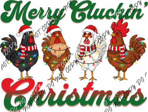Merry Cluckin’ Christmas DTF Transfer RTP DTF Transfers