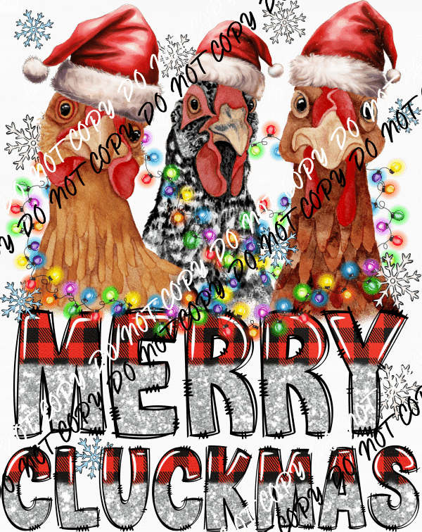 Merry Cluckmas 3 Chickens DTF Transfer - We Print U Press DTF Transfers