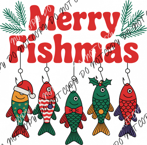 Merry Fishmas DTF Transfer RTP DTF Transfers