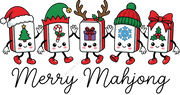 Merry Mahjong Cute Christmas Tile Characters DTF Transfer