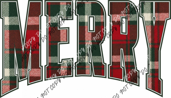 Merry Plaid Christmas DTF Transfer RTP DTF Transfers