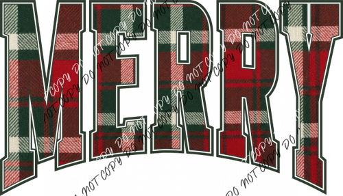 Merry Plaid Christmas DTF Transfer RTP DTF Transfers
