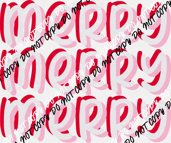 Merry Red White Text Mirror DTF Transfer - We Print U Press DTF Transfers