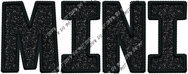 Mini Black Text Faux Sequin Dtf Transfer Transfers