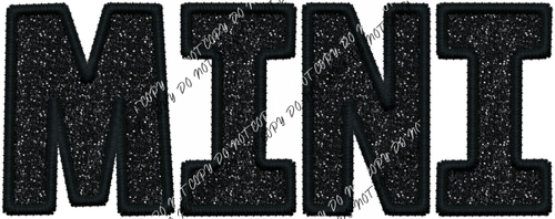 Mini Black Text Faux Sequin Dtf Transfer Transfers