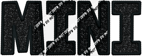 Mini Black Text faux sequin and embroidery DTF Transfer - We Print U Press DTF Transfers