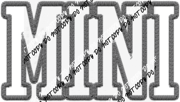 Mini Gray Outline text faux embroidery DTF Transfer - We Print U Press DTF Transfers