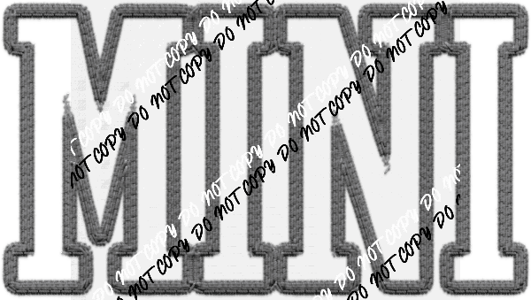 Mini Gray Outline text faux embroidery DTF Transfer - We Print U Press DTF Transfers