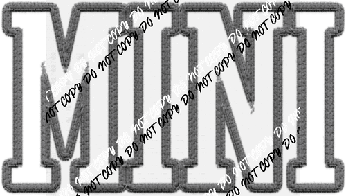 Mini Gray Outline text faux embroidery DTF Transfer - We Print U Press DTF Transfers