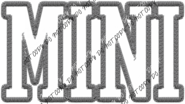 Mini Gray Outline Text Faux Embroidery Dtf Transfer Rtp Transfers