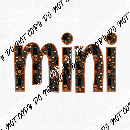 Mini Halloween Fabric Text faux embroidery DTF Transfer - We Print U Press DTF Transfers