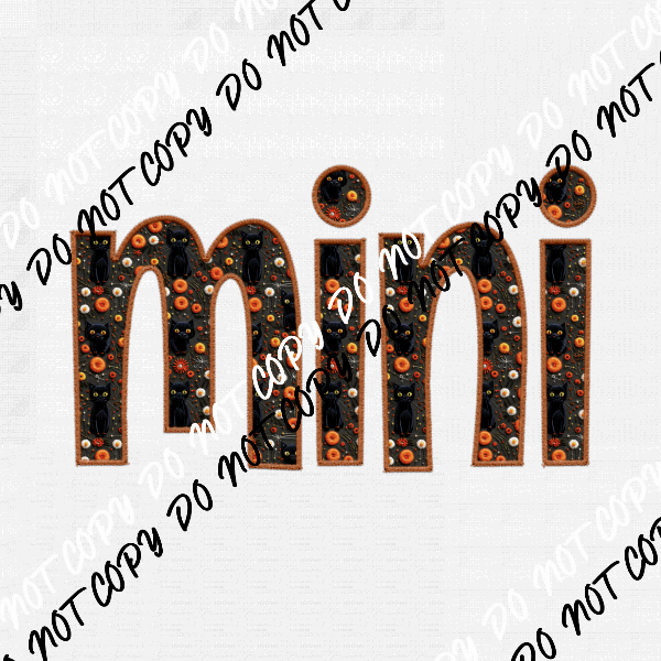 Mini Halloween Fabric Text faux embroidery DTF Transfer - We Print U Press DTF Transfers