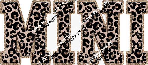 Mini Leopard text faux sequin trim DTF Transfer - We Print U Press DTF Transfers