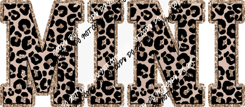 Mini Leopard text faux sequin trim DTF Transfer - We Print U Press DTF Transfers