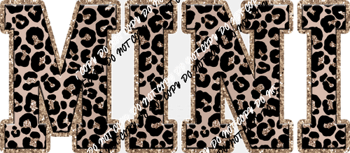 Mini Leopard text faux sequin trim DTF Transfer - We Print U Press DTF Transfers