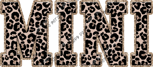 Mini Leopard Text Faux Sequin Trim Dtf Transfer Rtp Transfers