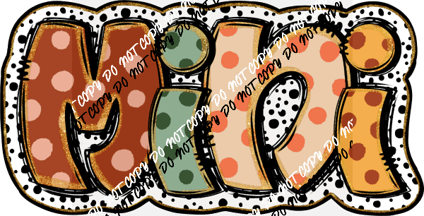 Mini Polka Dot Text DTF Transfer - We Print U Press DTF Transfers