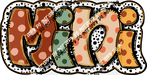 Mini Polka Dot Text DTF Transfer - We Print U Press DTF Transfers