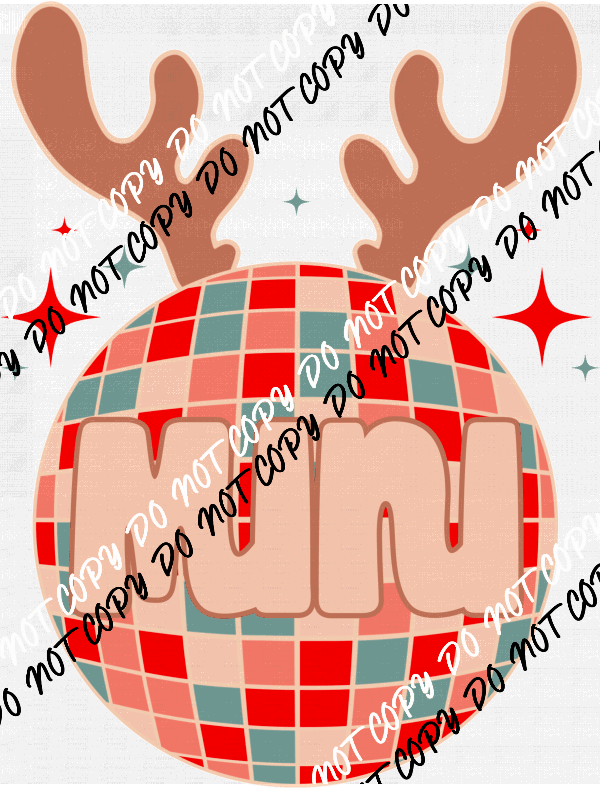 Mini Reindeer Disco DTF Transfer - We Print U Press DTF Transfers