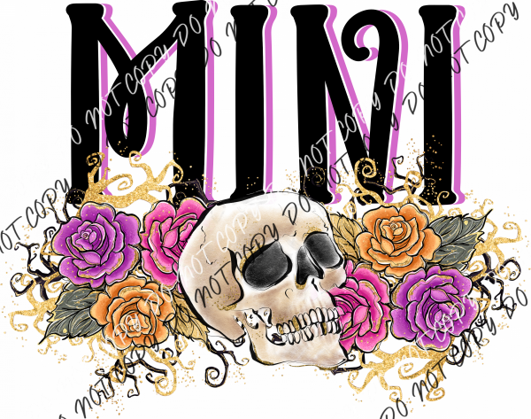 Mini Skull Flowers Dtf Transfer