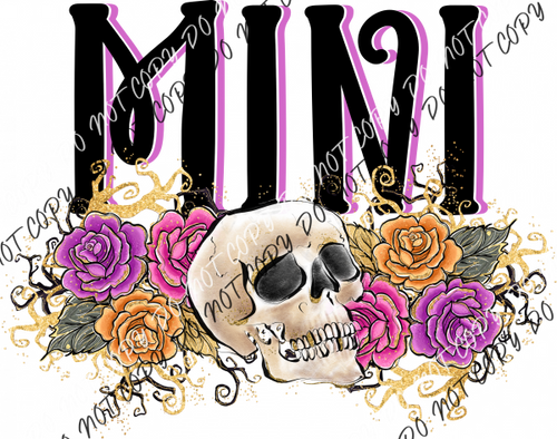 Mini Skull Flowers Dtf Transfer