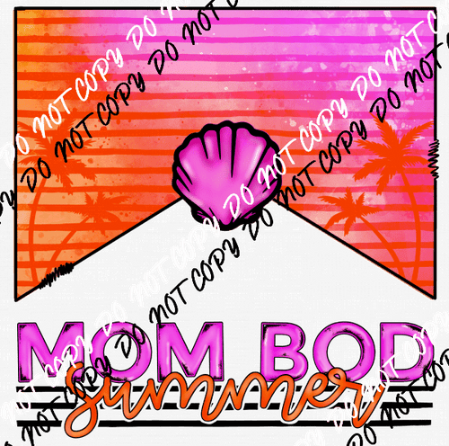 Mom Bod Summer Pink Stripe DTF Transfer - We Print U Press DTF Transfers