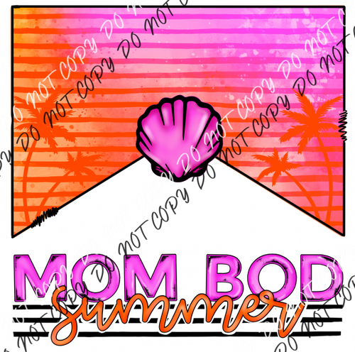 Mom Bod Summer Pink Stripe Dtf Transfer Rtp Transfers