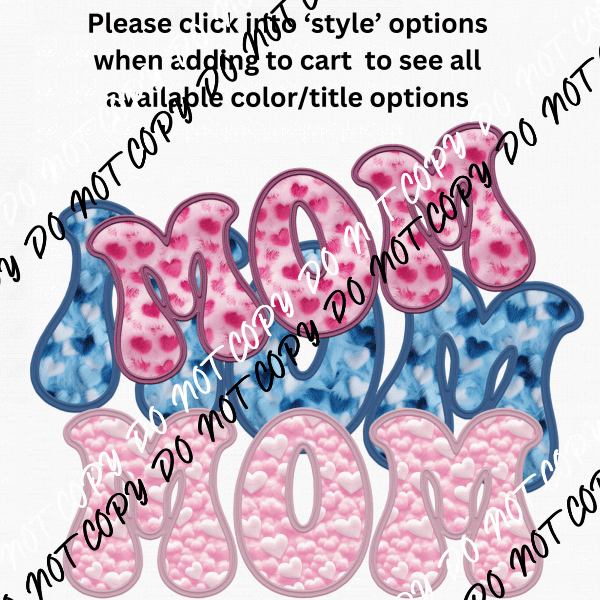 Mom Faux Fur and Embroidery (See Style Options) - We Print U Press DTF Transfers