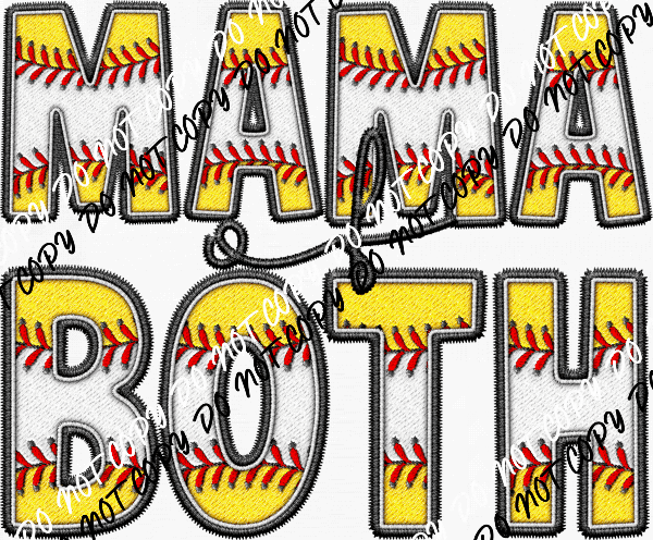 Mom /Mama of Both (Choose Name) Baseball and Softball DTF Transfer - We Print U Press DTF Transfers