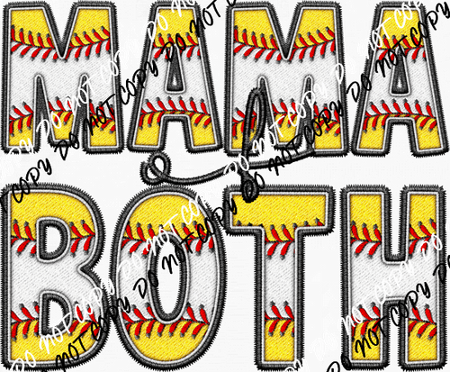 Mom /Mama of Both (Choose Name) Baseball and Softball DTF Transfer - We Print U Press DTF Transfers