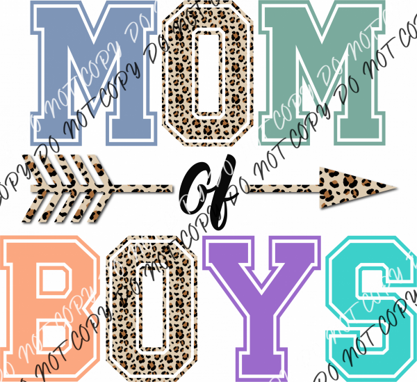 Mom Of Boys Arrow Leopard Dtf Transfer