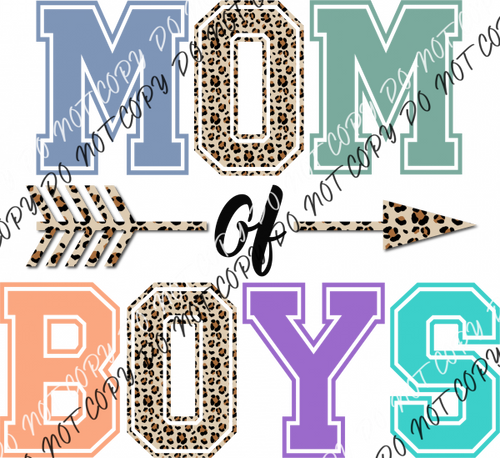 Mom Of Boys Arrow Leopard Dtf Transfer