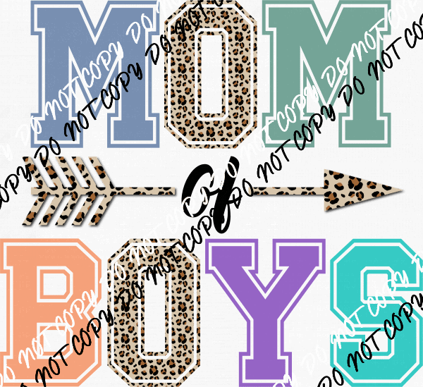 Mom of Boys Arrow Leopard DTF Transfer - We Print U Press DTF Transfers