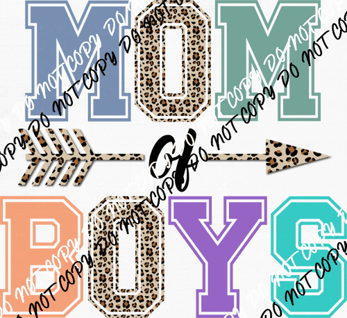 Mom of Boys Arrow Leopard DTF Transfer - We Print U Press DTF Transfers