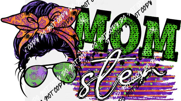 Momster Green and Purple DTF Transfer - We Print U Press DTF Transfers