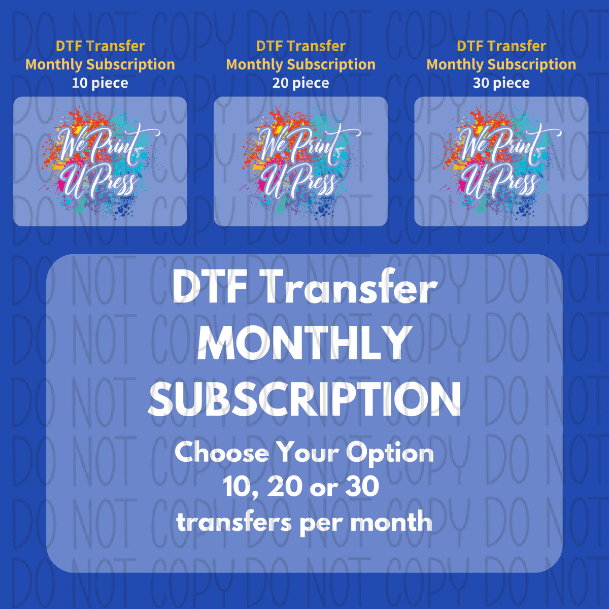 Monthly Dtf Transfer Subscription (Choose Option) Transfers
