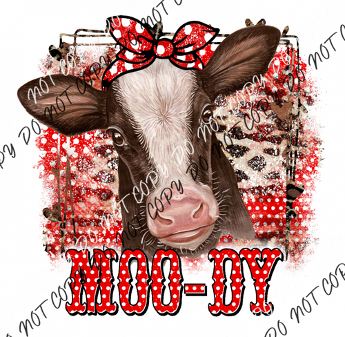 Moo-Dy Polka Dot Cow Dtf Transfer