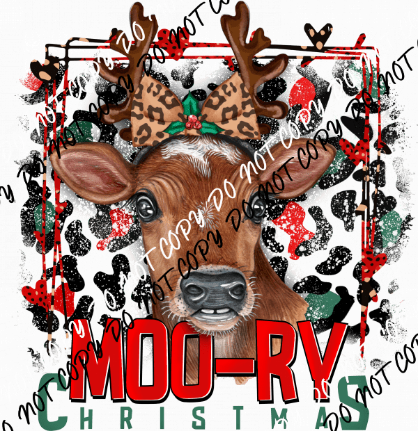 Moo - ry Christmas DTF Transfer - We Print U Press DTF Transfers