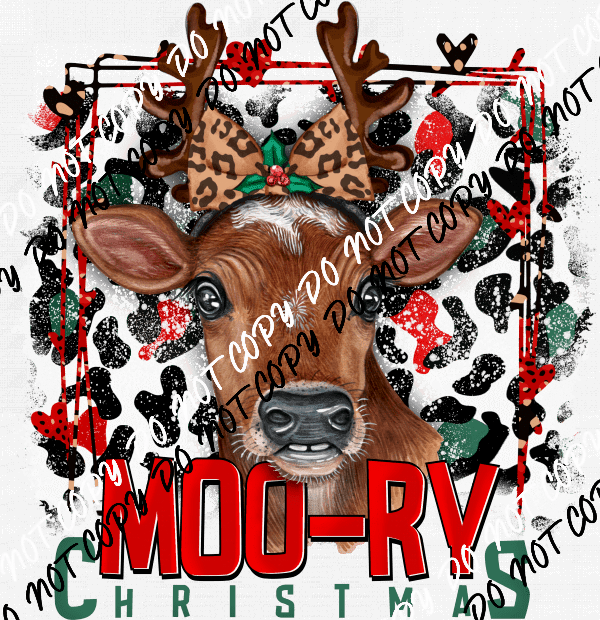 Moo - ry Christmas DTF Transfer - We Print U Press DTF Transfers