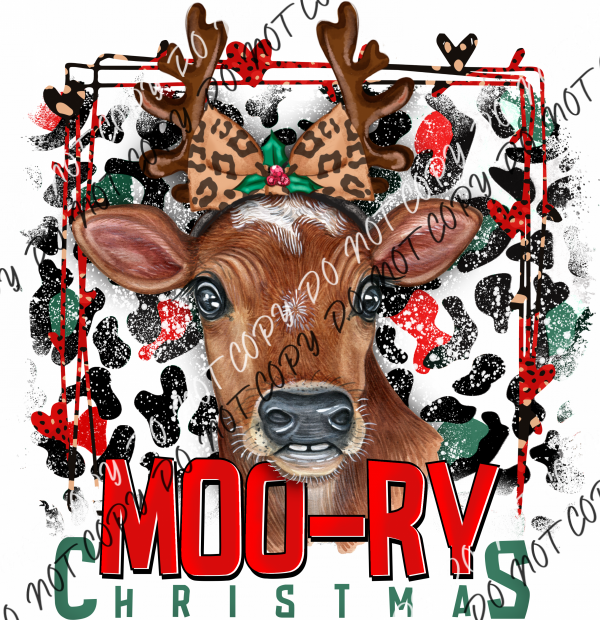 Moo-Ry Christmas Dtf Transfer Transfers