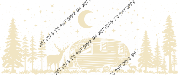 Moonlit Camping Adventure DTF Transfer - We Print U Press DTF Transfers
